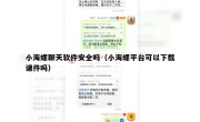 小海螺聊天软件安全吗（小海螺平台可以下载课件吗）